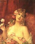 Leon Comerre Woman with a Rose France oil painting artist
